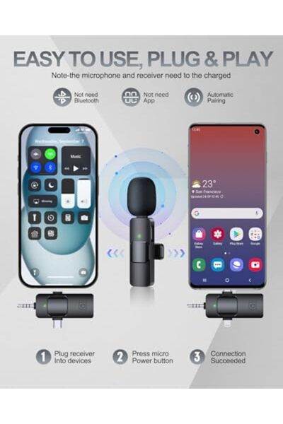 Generic 3 in 1 Professional Wireless Lavalier Microphone