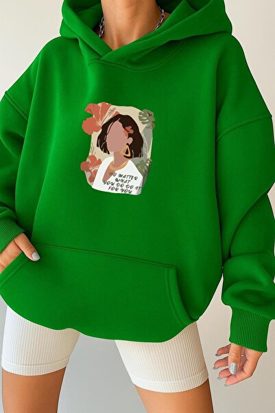 DM DOLCE MORE سترة نسائية بغطاء للرأس مصنوعة من القطن الممشط بثلاثة خيوط بنقش...