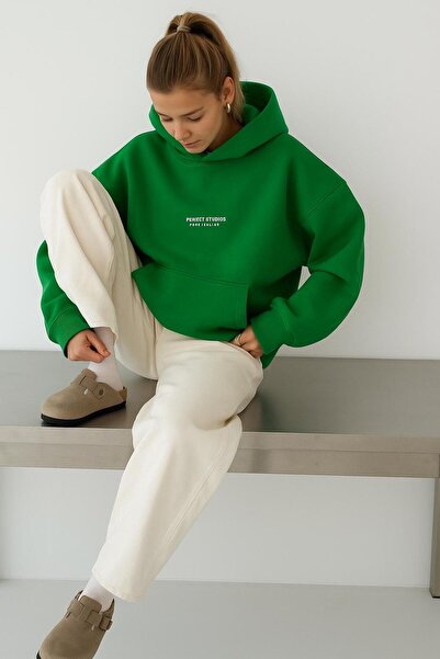 BENROMA 3 İPLİK PENYE PETEET STUDIOS BASKILI UNİSEX KAPÜŞONLU SWEAT