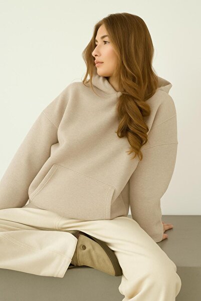 E-ROMA Hanorac unisex din bumbac pieptănat cu 3 fire