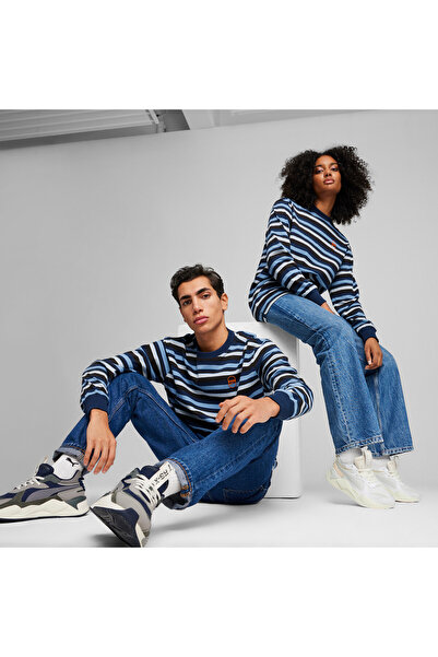 Puma Mens DOWNTOWN 180 Striped T-Shirt - Blue