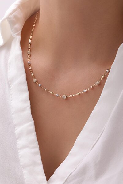 Tufanlar Kuyumculuk 14 Ayar Dorikalı Beyaz Taşlı Altın Set