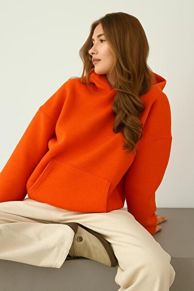 DM DOLCE MORE سترة رياضية بغطاء للرأس للجنسين مصنوعة من القطن الممشط بثلاث خيوط