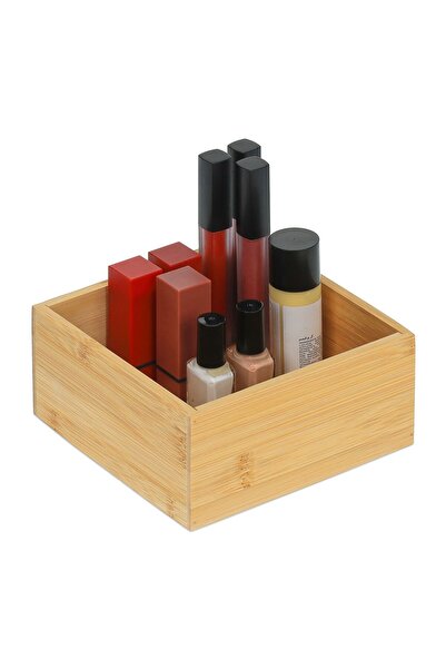 Relaxdays Bamboo storage box, dimensions 7 x 15 x 15 cm,