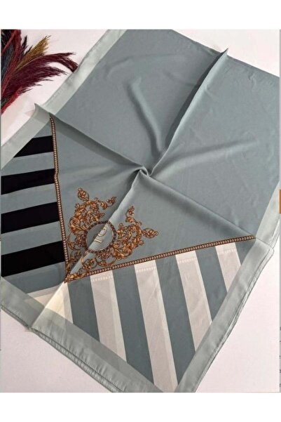 PİRAMİT شال كارديون ميدينا الحريري بنمط باروكي باللون الأخضر النعناعي