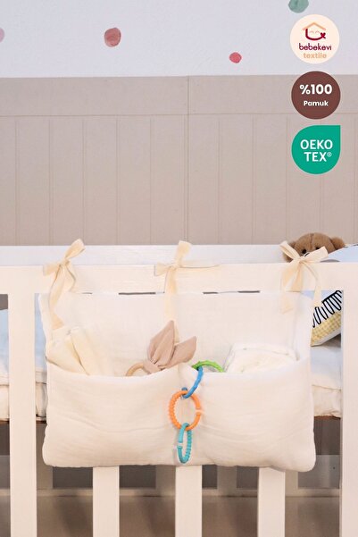Bebekevi Müslin Kumaş Beşik Yanı Organizer - OEKO-TEX Sertifikalı