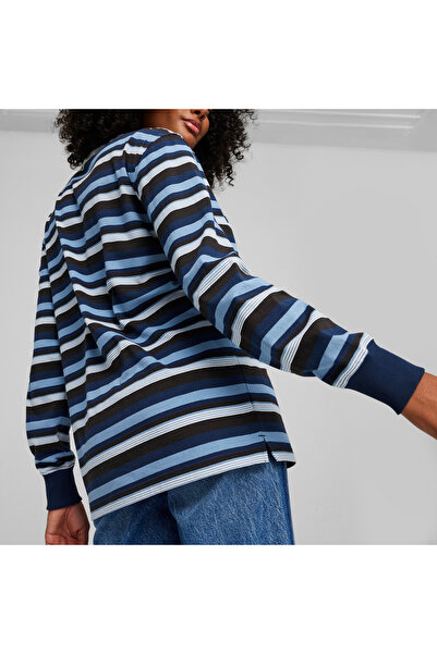 Puma Mens DOWNTOWN 180 Striped T-Shirt - Blue