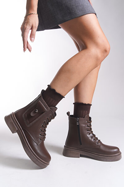 Riccon Iselleth Kadın Postal Bot 001204 Kahverengi Cilt