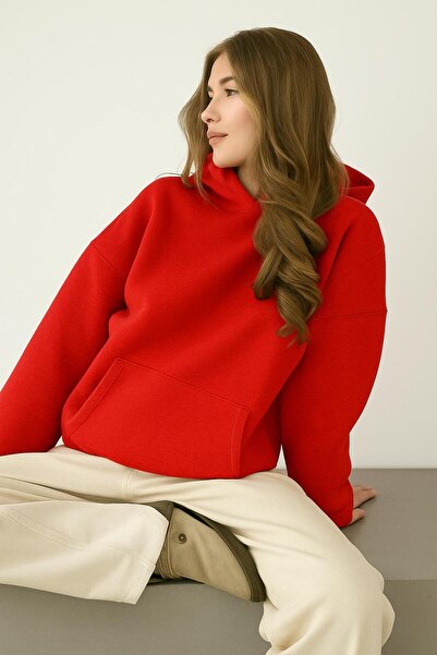 E-ROMA Hanorac unisex din bumbac pieptănat cu 3 fire