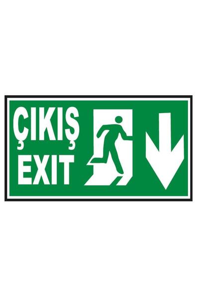 ünalgrup Acil Çıkış Yönlendirme Levhası 12x25 cm Fosforlu Fotolümen Yönlendir...