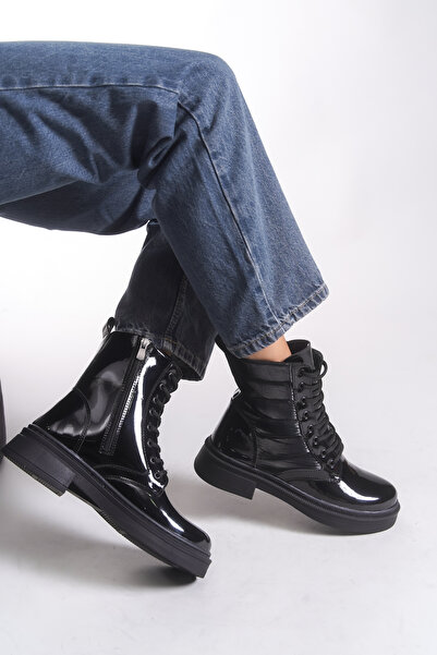 Riccon Mylriara Kadın Postal Bot 001207 Siyah Rugan