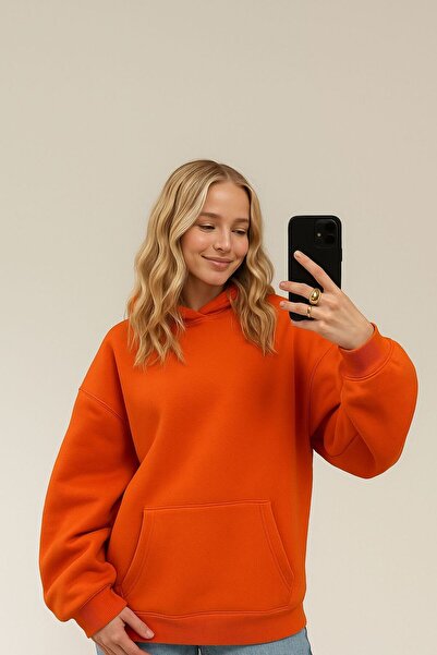 DM DOLCE MORE سترة رياضية بغطاء للرأس للجنسين مصنوعة من القطن الممشط بثلاث خيوط