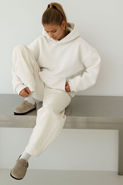 DM DOLCE MORE سترة رياضية بغطاء للرأس للجنسين مصنوعة من القطن الممشط بثلاث خيوط