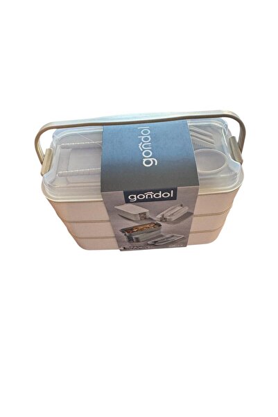 Tatlı Sebep Gondol Layer Lunch Box Locked Layered Lunch Box with Fork and Spoon