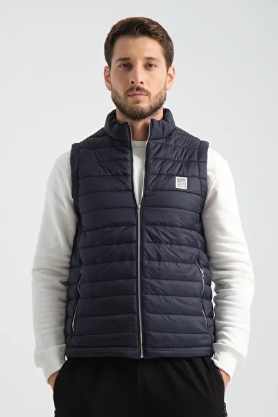 Shooter Sportswear Men's Lightweight Puffer Vest Regular Fit Zippered Navy Blue