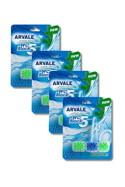ARVALE FreshGuard Klozet Blok – Yoğun Köpük Etkisi, Çam Ormanı Kokusu | 4 x 55 gram