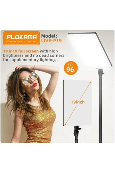 Generic Live-P19 Dual LED Spotlight for Photography, Makeup, Content Creators, 3 Colors (White, Warm