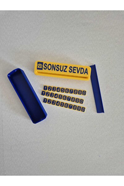 HAYAL 3D TASARIM Sarı-Lacivert Araba Numaratörü | Araç İçi Numaralık | Dekora...