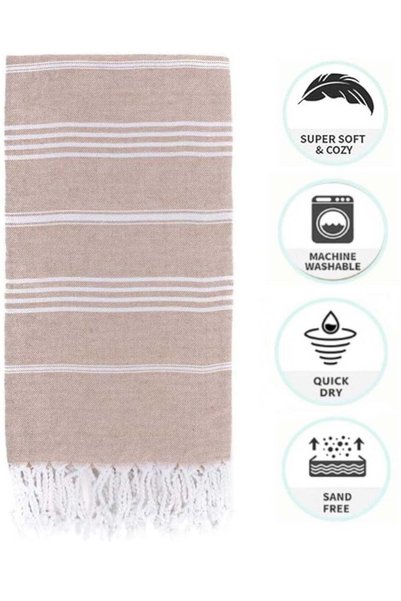 Generic Style and Functionality Turkish Peshtemal Beach Towels 100% Organic C...