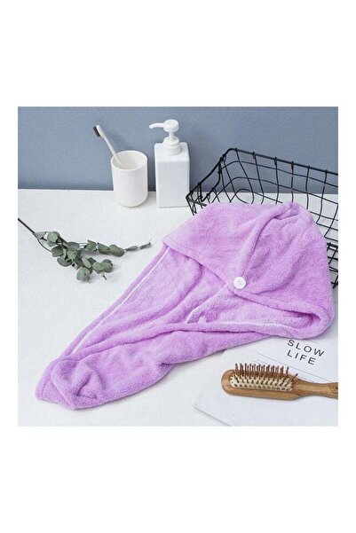 Generic Microfiber Soft Water Absorbent Hair Towel Purple 16 x 3 x 12cm