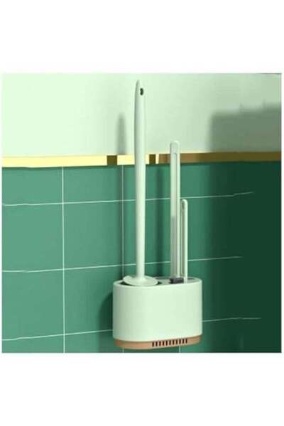Generic HOOKOR Modern All-in-one Toilet Brush Wall-Mounted Floor-Standing Dual-Purpose Toilet Brush and Hol
