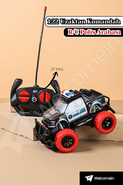 welcomein Uzaktan Kumandalı Polis OffRoad Araba 1:22 Ölçek RC Oyuncak Büyük T...