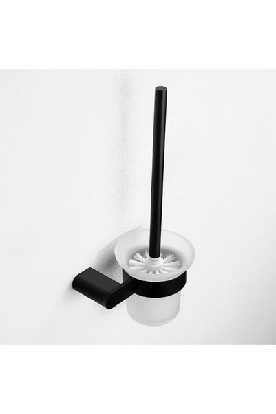 Generic Bathroom Stainless Steel Toilet Brush Holder Black