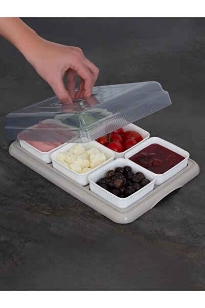 VİALEX طقم إفطار مكون من 6 قطع من روز مع حاوية تخزين بغطاء