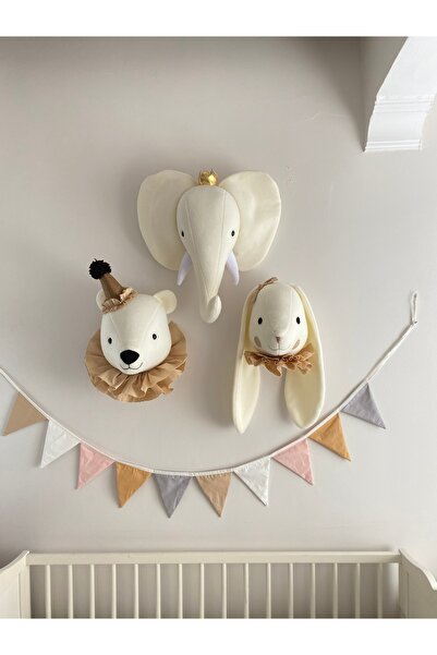 minibellababy Üçlü set duvar dekoru tavşan büst ayı büst/ayı büst duvar dekor...