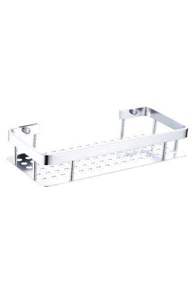 Generic Rectangular Shower Single Shelf basket Silver 31.5x13.8x5.5cm