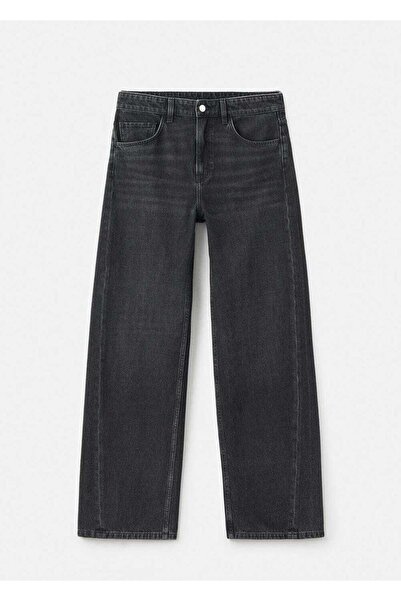 MANGO Woman Orta belli barrel jean pantolon