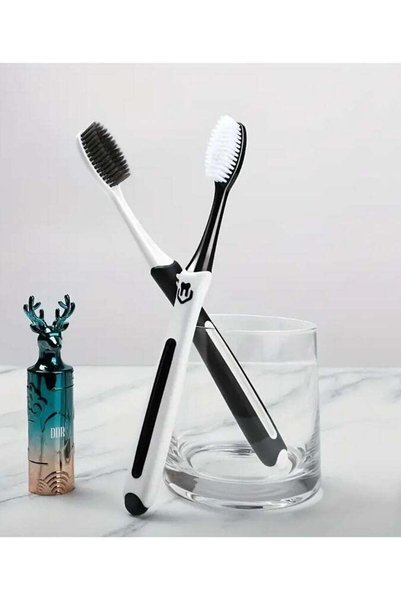 Generic 2pcs Black And White Soft Manual Toothbrushes With Soft Bristles For ...