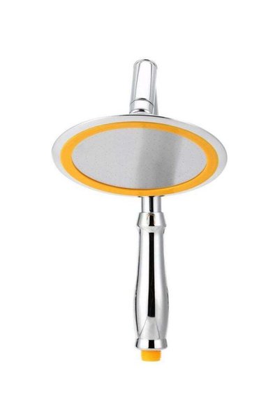 Generic Adjustable Round Rainfall Shower Head Silver/Yellow 6inch