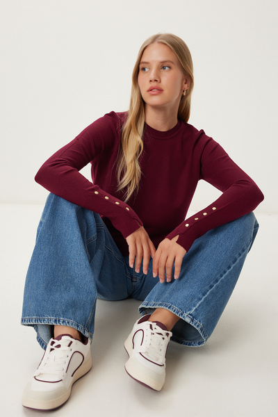 Lovelyİstanbul Basic Knitwear Sweater Lmx0103 Bordo