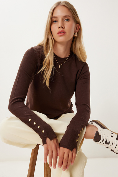 Lovelyİstanbul Basic Knitwear Sweater Lmx0103 Brown