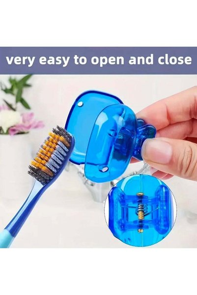 Generic CleanWave, 2-PCS TravelMate Blue Portable Travel Toothbrush Head Cove...