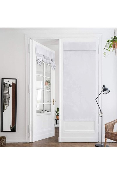 Generic Door Curtains, Privacy Greyish White Blackout French, 26 X 68 Inch Ro...