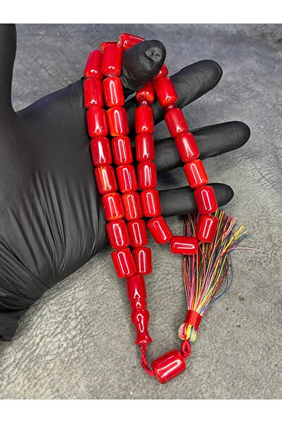 Mos Tespih Large Size High End Moire Thread Tasseled Crimping Amber Prayer Beads