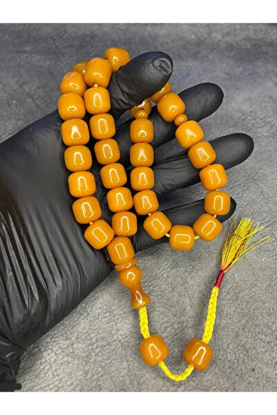 Mos Tespih Large Size High-End Knitted Tassel Crimped Amber Prayer Beads