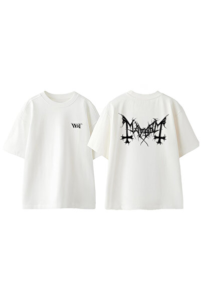 THEWERT Mayhem 3 Dizajn Leđa Štampano Pamuk Bela Oversize kroj T-shirt