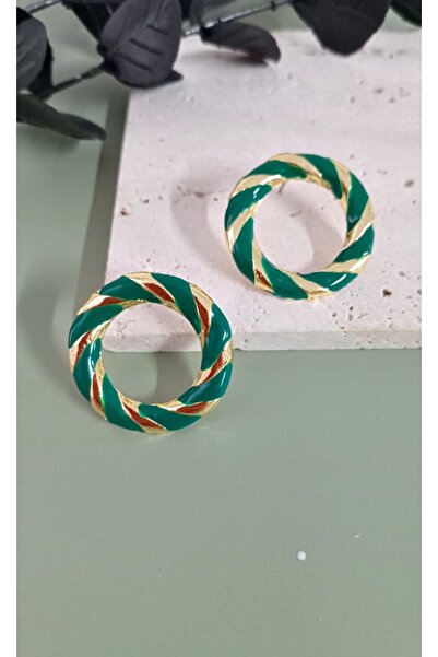 mos&more Green Ring Lightweight Stylish Earring Set