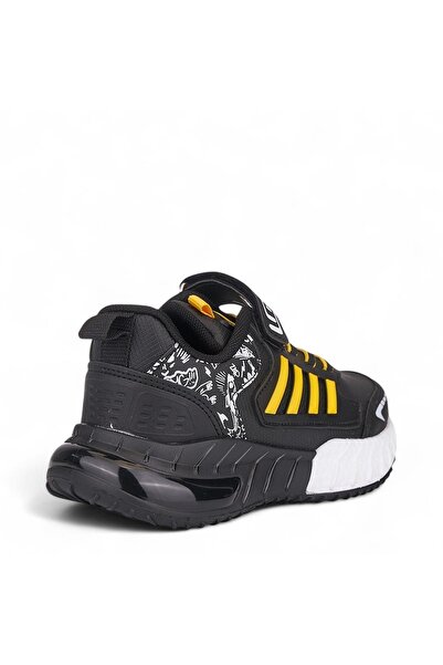 Tuğba Ortopedi 748 Orthopedic Boy's Black/Yellow Water Resistant Comfortable Sneaker