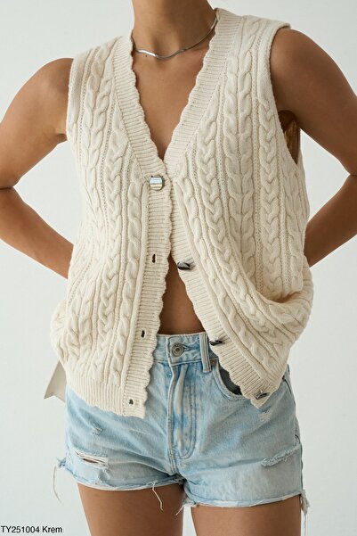 By Armin KADIN KOLSUZ DÜĞMELİ ÖRME YELEK