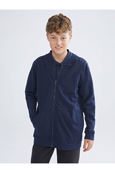 LC Waikiki سويت شيرت LCW Kids بغطاء للرأس للأولاد بسحاب