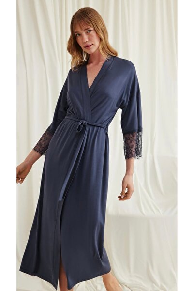 NightLove Monamise Lace and Belted Dressing Gown 18549