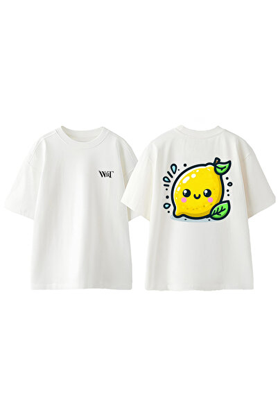 THEWERT Μπλουζάκι από βαμβακερό λευκό oversize με στάμπα στην πλάτη με σχέδιο...