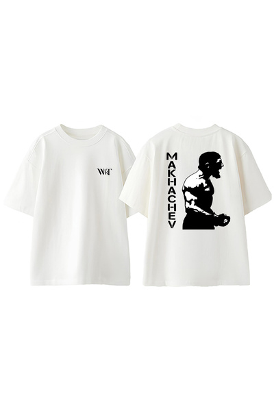 THEWERT UFC Islam Makhache Дизайн с печат на гърба Памучна бяла тениска с гол...