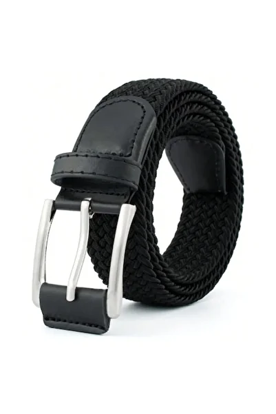 The Casius. Elastic belt for pants, unisex, woven material, 105 cm, black color