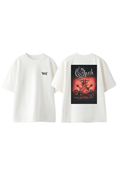 THEWERT Opeth 5 Dizajn Leđa Štampano Pamuk Bela Oversize kroj T-shirt