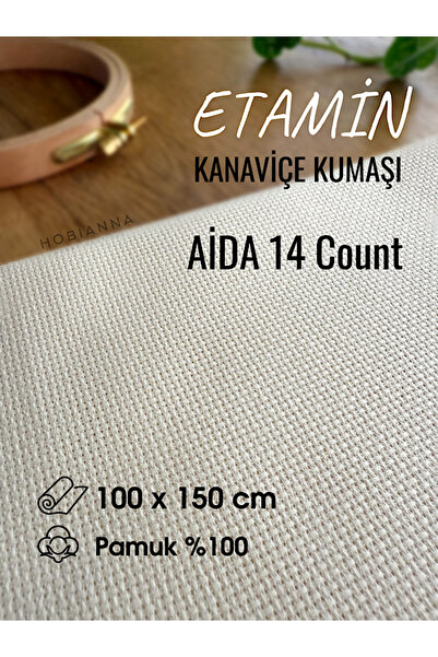 Hobianna Тканина для вишивки канва Аїда 14 Count - 100x150см